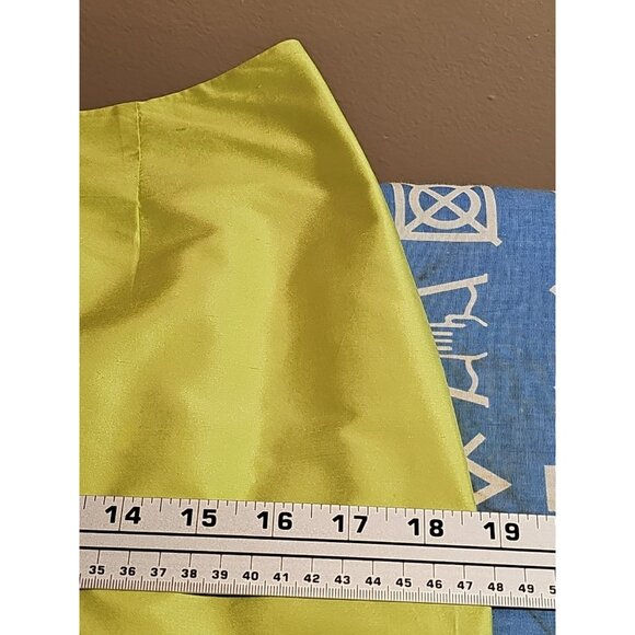 Vintage Louben 100% Silk Skirt Sz8 Yellow Green Career Office Business Old Money - Picture 6 of 7